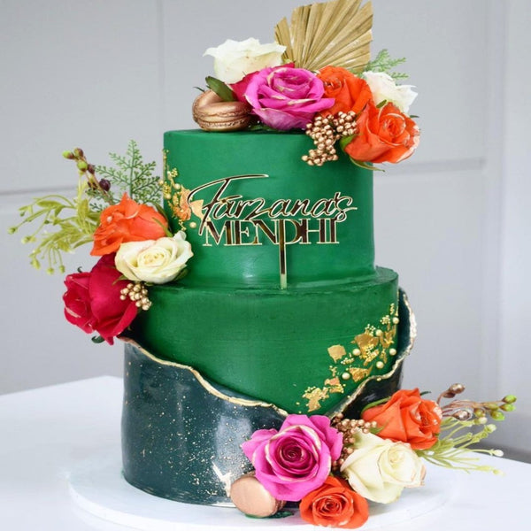 Personalised Mendhi Acrylic Cake Topper Personalized Mendhi Acrylic Cake Topper