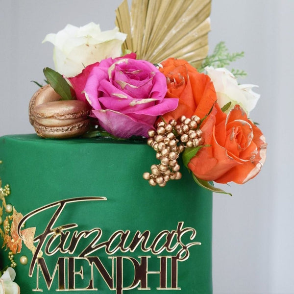 Personalised Mendhi Acrylic Cake Topper Personalized Mendhi Acrylic Cake Topper