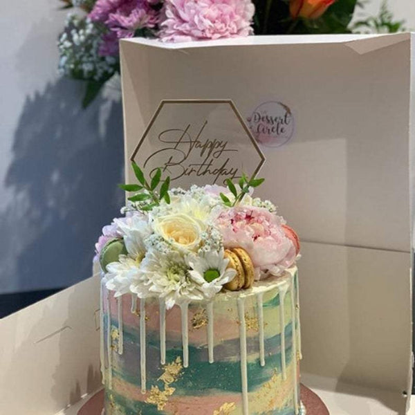 Hexagon Paddle Cake Topper